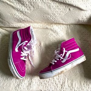 PINK HI TOP VANS SIZE 9.5 HITOP CASUAL SHOES EUC